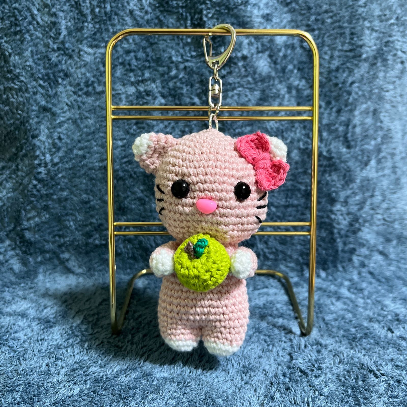 4．あみぐるみ☆cocoperi1984☆ねこ（ピンク） あみぐるみキット】_《うさぎフードのねこ兄弟（ピンク）》by