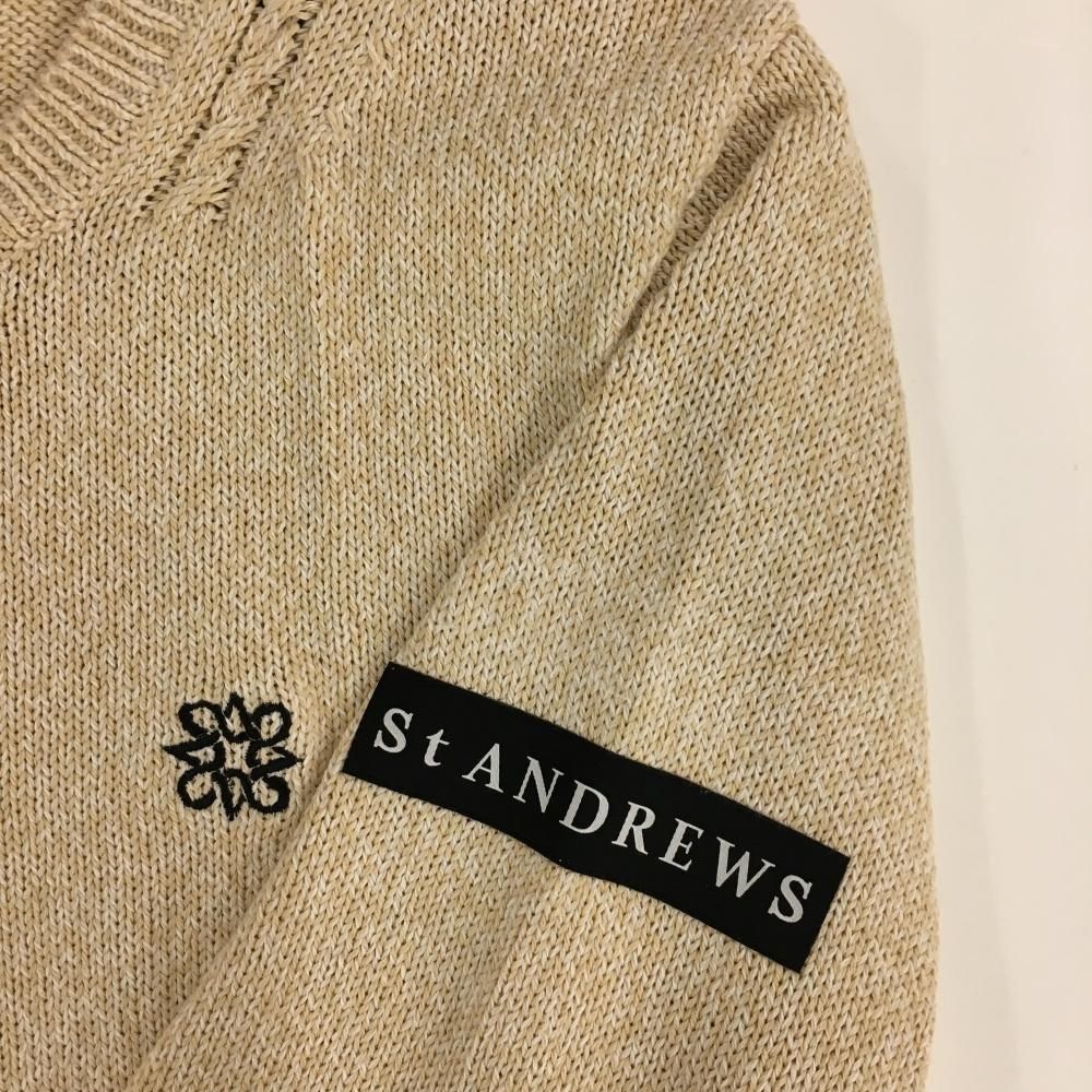 美品】セントアンドリュース セーター L ベージュ系 ロゴ ゴルフ 秋冬