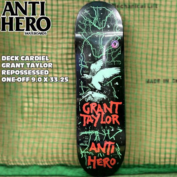 アンタイヒーロー デッキ ANTI HERO DECK CARDIEL GRANT TAYLOR REPOSSESSED ONE-OFF 9.0 X 33.25 グラントテイラー 蓄光モデル スケボー スケートボード