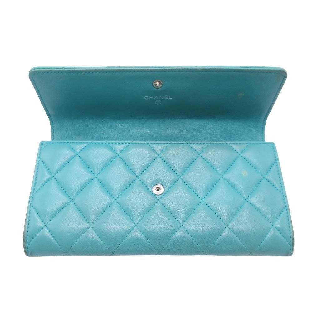 良品 CHANEL シャネル ココマーク マトラッセ 長財布 フラップ ロング  