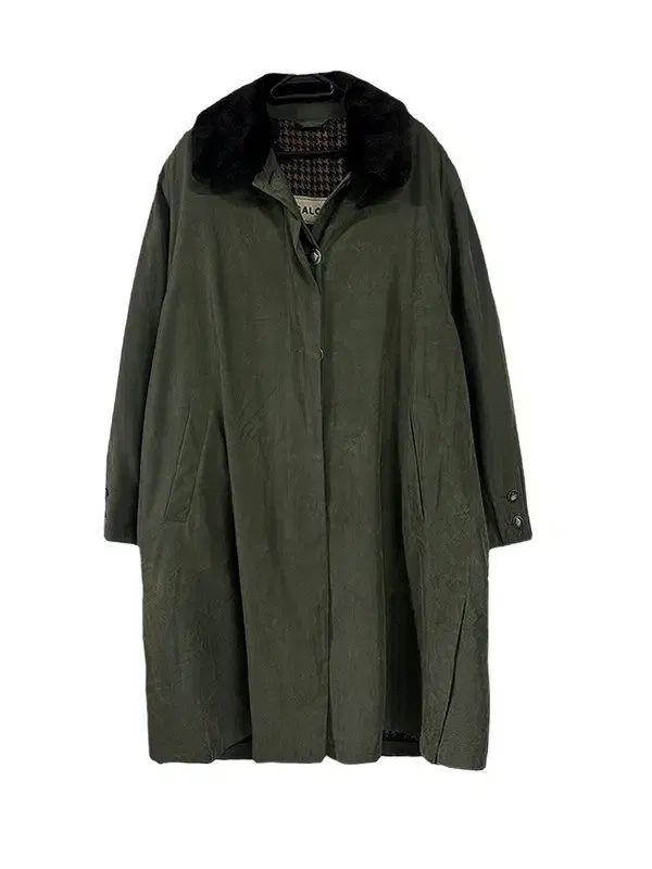 F SALCO コットンベルベット ファー カジュアルコートジャケット カーキ