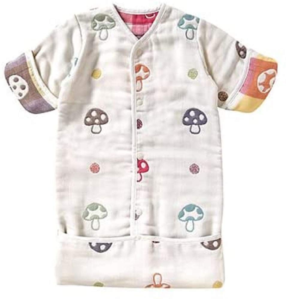 コットン 新生児 3歳頃まで おくるみスリーパー ふくふくガーゼ 6重ガーゼ champignon Hoppetta 着丈58cm - 5369 10mois ディモワ