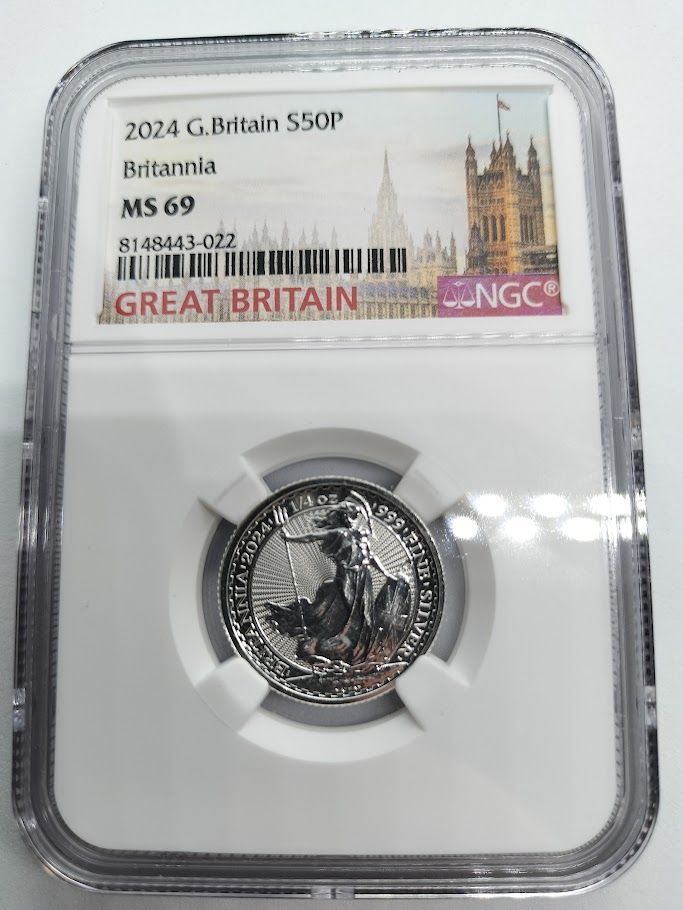 2024 ブリタニア 2ポンド新デザイン 銀貨 NGC MS69FR Great Britain 2024 £2 1-oz Silver Britannia NGC MS69 FR | eBay