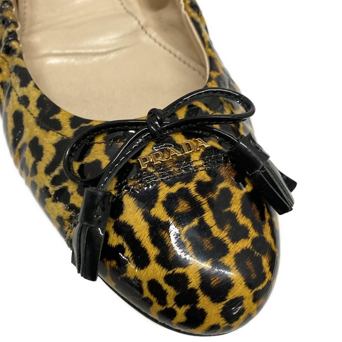 PRADA(プラダ) パンプス 37 レディース - オレンジ×黒 ヒョウ柄