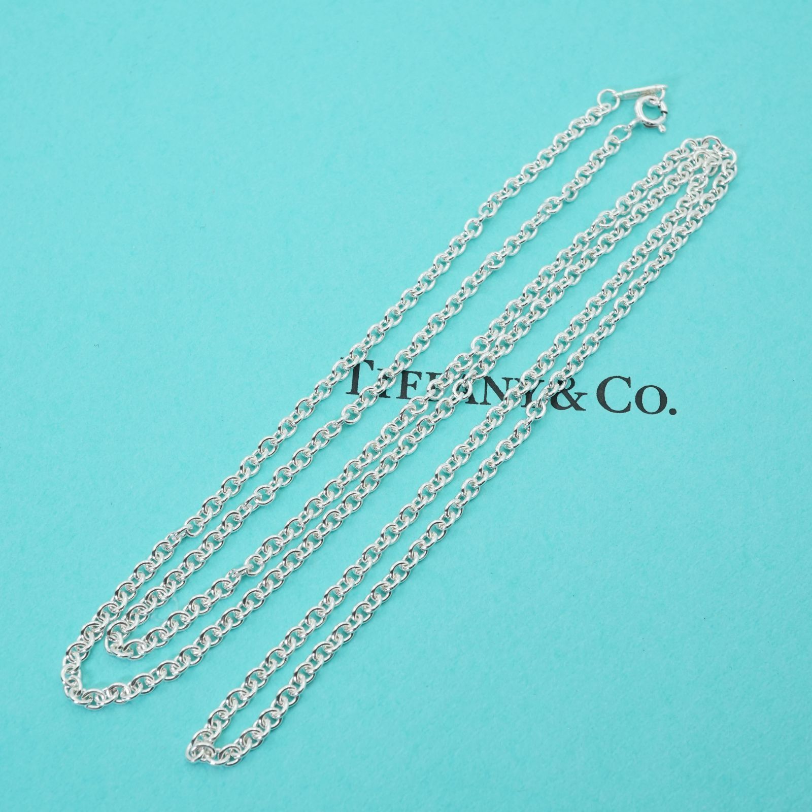 希少76cm ティファニー 太めチェーン ロング ネックレス/24-5539S 