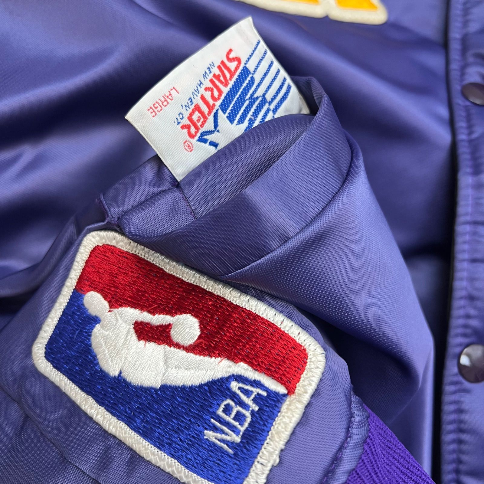 STARTER 90s vintage NBA Lakers reversible stadium jacket L 