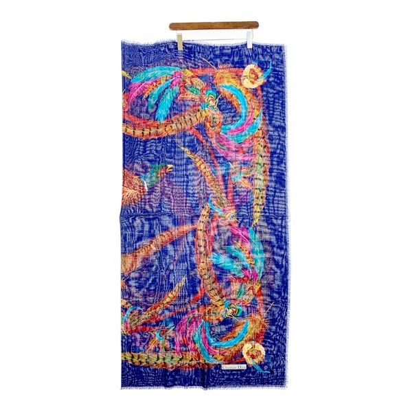 美品】 ディオール DIOR カシミヤウール マフラー ネイビー 正規 美品