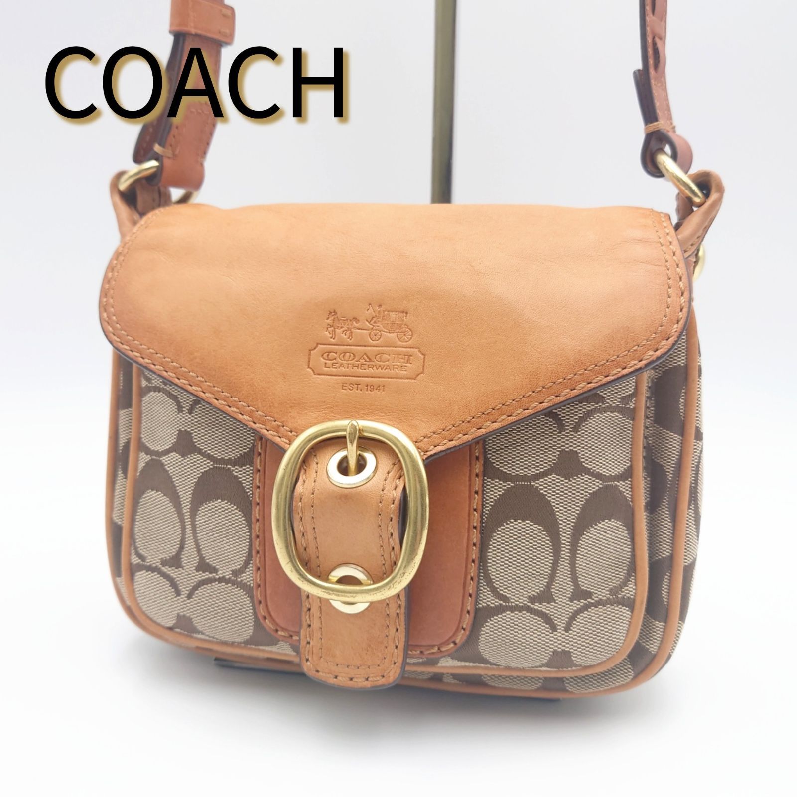 COACH コーチ ショルダーバッグ 斜め掛け シグネチャー キャンバス 
