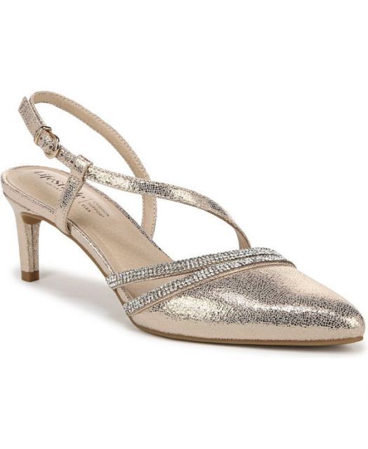 送料無料 ライフストライド レディース パンプス シューズ Women s Arlo 2 Pointed Toe Slingback Pumps Platino G Faux Leather