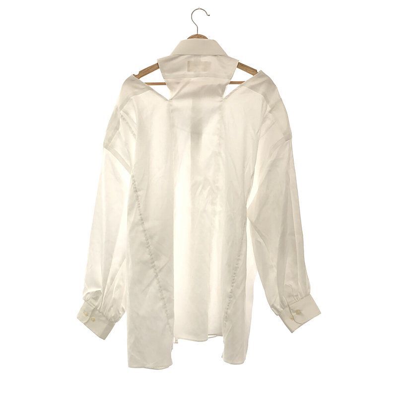 【美品】  77 circa / ナナナナサーカ | オープンショルダー リメイクシャツ | ホワイト | レディース 77 circa / ナナナナサーカ | オープンショルダー リメイクシャツ