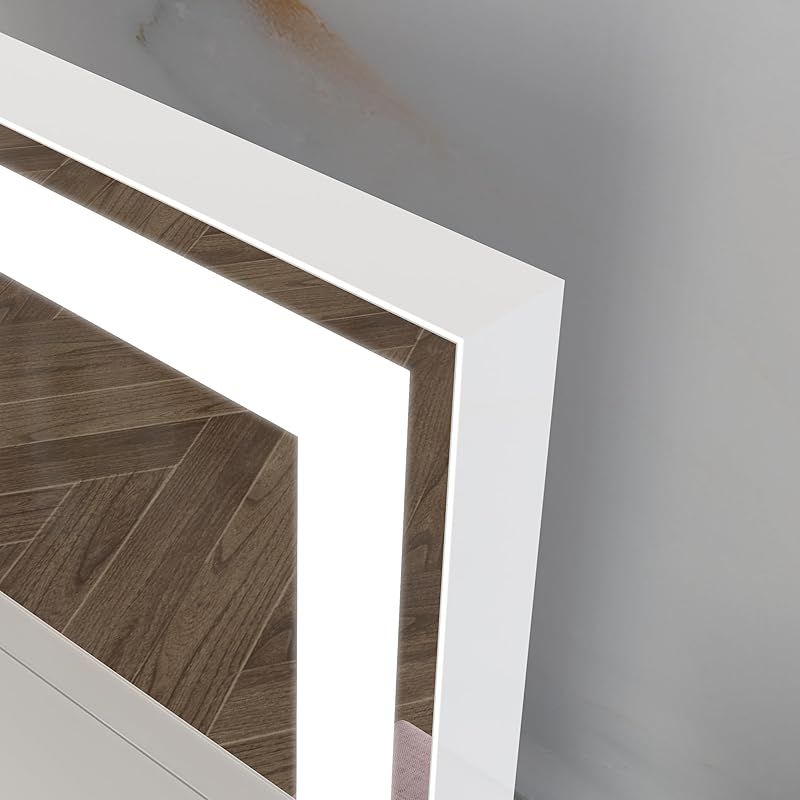 全品送料無料！!  ANYHI 女優ミラー 化粧鏡 ハリウッドミラー 三色照明モード 明るさ調節 10倍拡大鏡付き 女優ライト LEDミ ラー ドレッサー 化粧台適用 48.5x40.5cm 白い 1 今がチャンス！