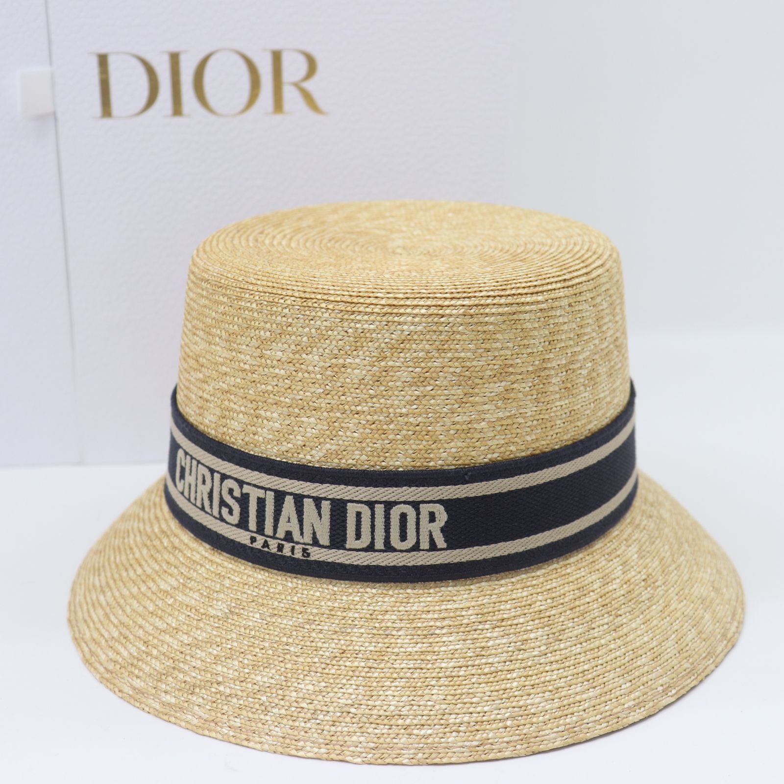 DIOR麦わら帽子 CHRISTIAN DIOR 麦わら帽子 ベージュ - メルカリ