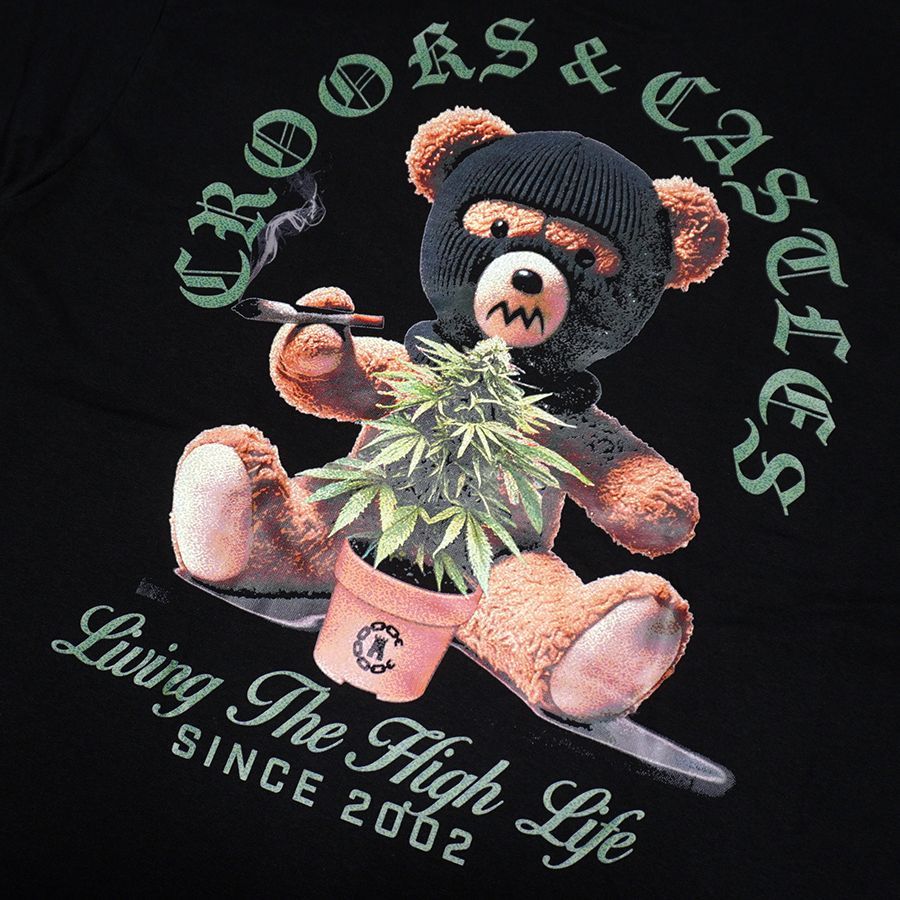 CROOKS - CASTLES HIGH BEAR Tシャツ BLACK L XL 2XL クルックスアンドキャッスルズ 通販 大きいサイズ T-SHIRTS TEE 半袖 ショートスリーブ ロゴ プリント