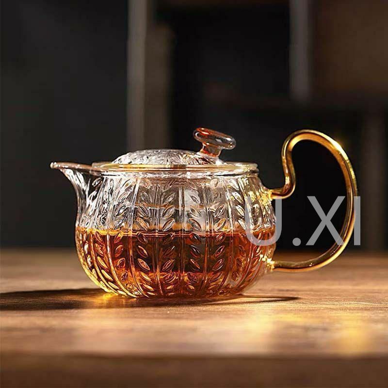 ティーポット 耐熱ガラス600ML 茶こし 急須 ケットル やかん ガラス瓶 
