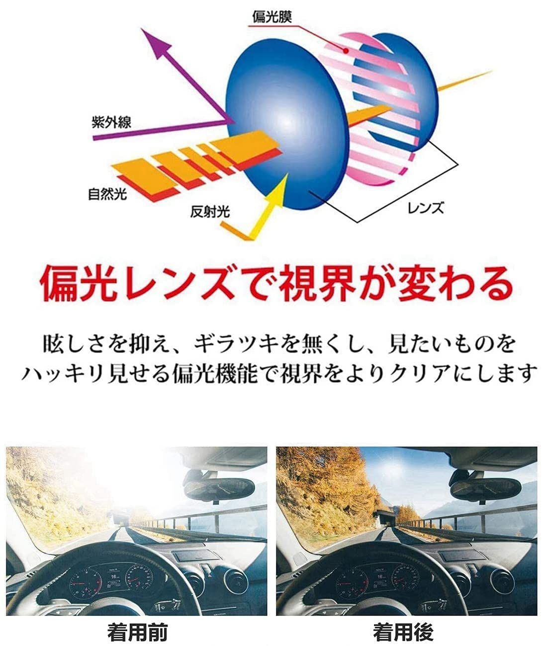 メガネの上から 跳ね上げ