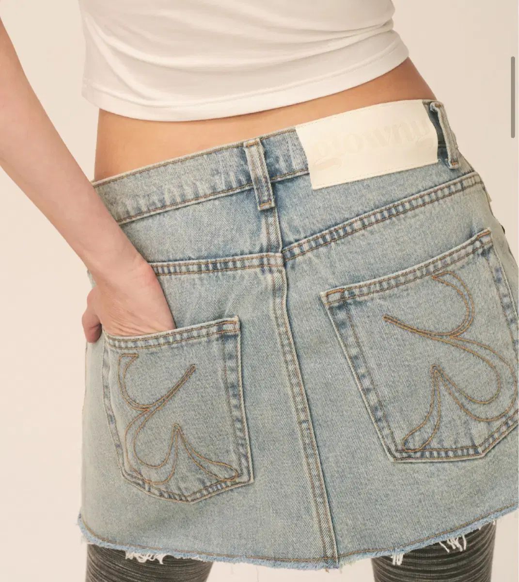 GLOWNY グロウニー ミニ デニム ミッドライズ スカート