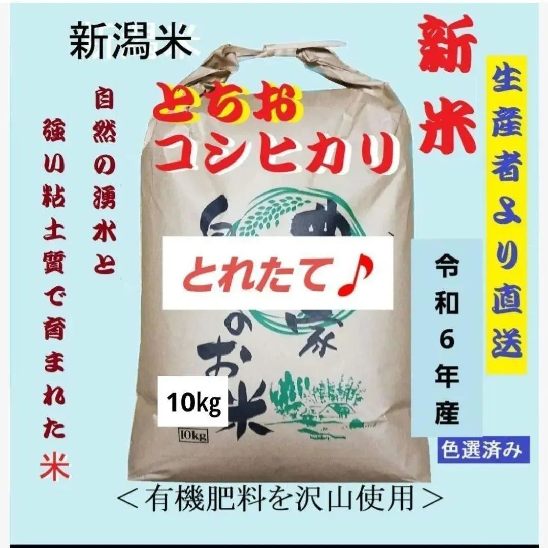 令和6年産 新潟コシヒカリ10㎏【とちお産】(箱込み総重量) - メルカリ