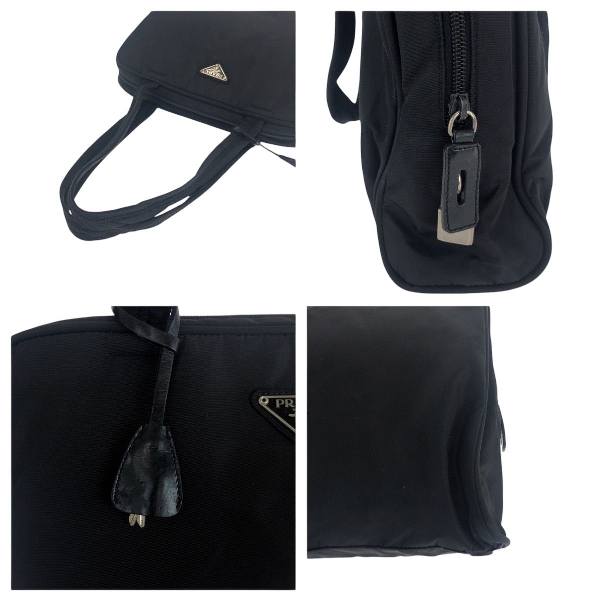 PRADA プラダ 三角ロゴプレート テスート 男女兼用 ブラック 黒  