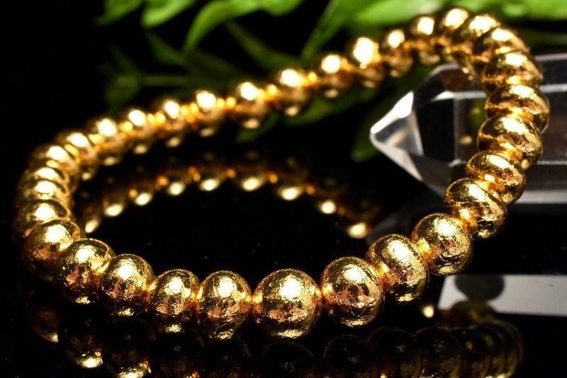 １点物 メテオライト アルタイ隕石 5-6.5x7.5mm ゴールドコーティング タンブル ボタン ブレスレット パワーストーン 天然石 _MA9907 NEXPOTALLINN_EU