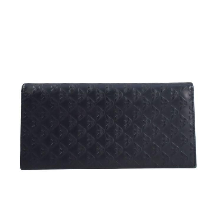EMPORIO ARMANI エンポリオアルマーニ 折財布 黒 ロゴマニア - メルカリ