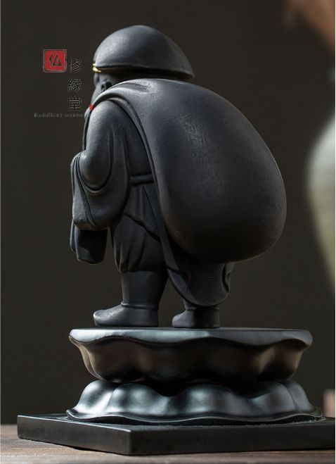 修縁堂】木彫り 仏像 福神大黒天 財神 彩繪 本金 切金 彫刻 檜材 