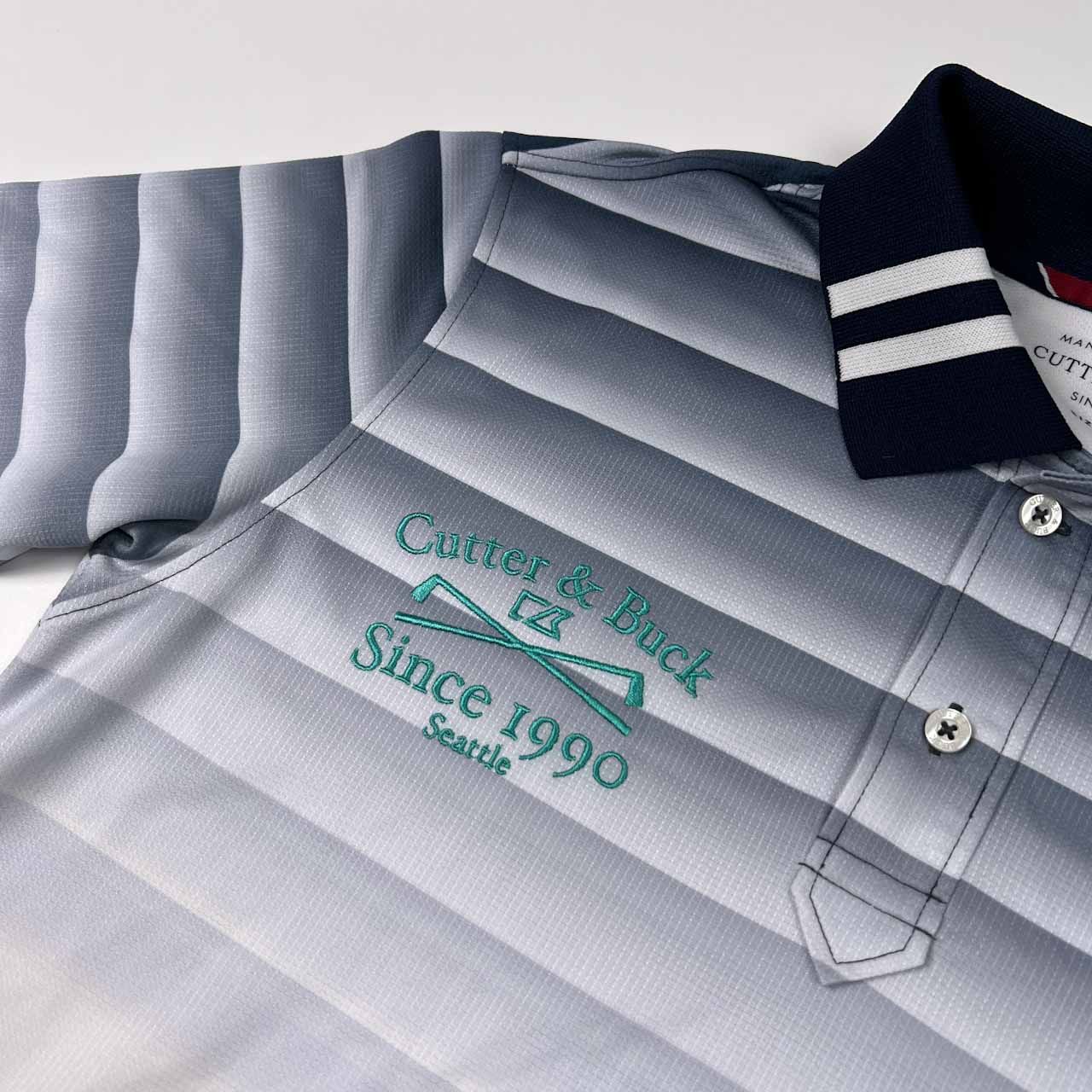 CUTTER & BUCK - ☆美品☆ CUTTER&BUCK カッターアンドバック ポロシャツ ボーダー CUTTER & BUCK カッターアンドバック グラデーション ボーダー柄