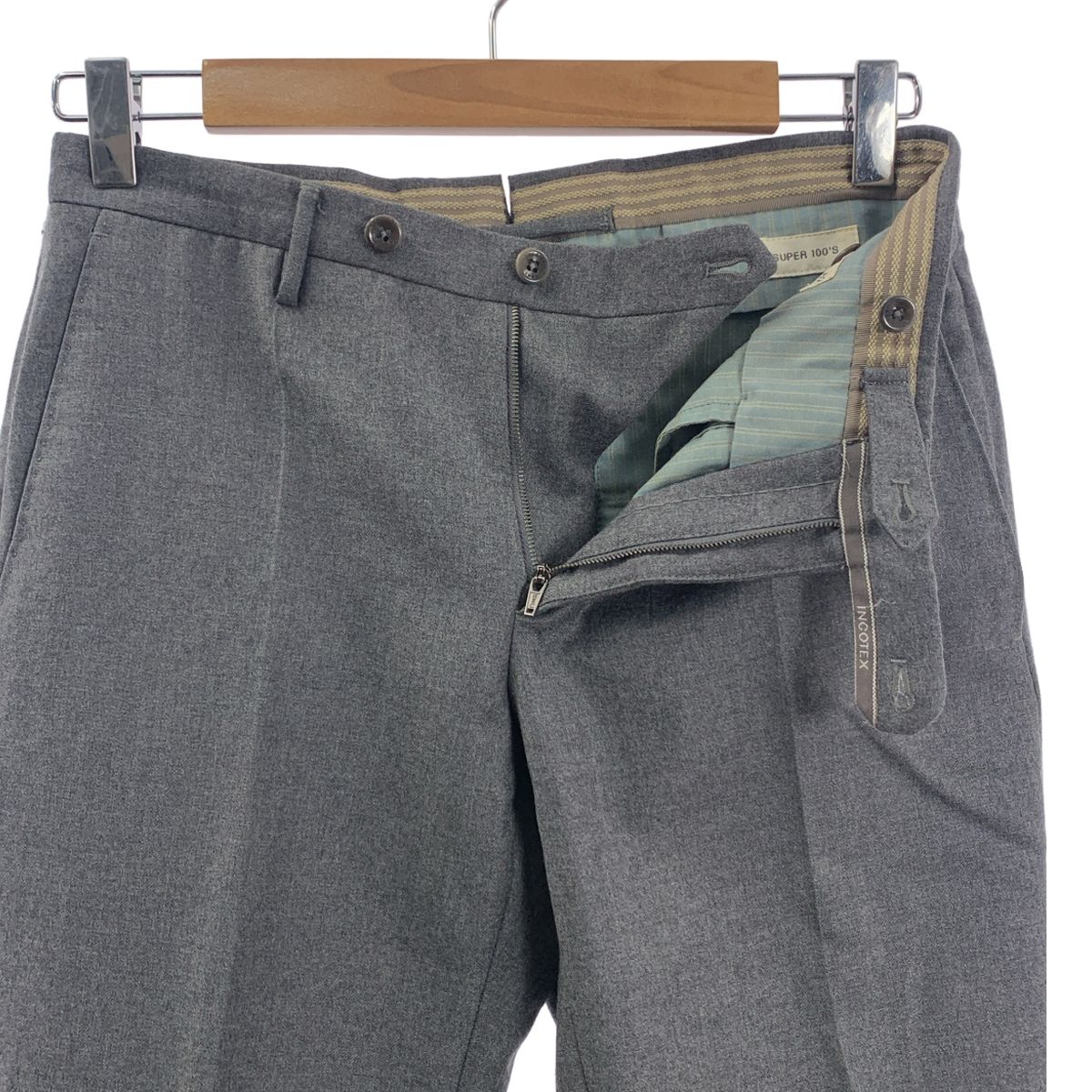 インコテックス INCOTEX BEAMS SUPER 100S スラックス パンツ 50 グレー インコテックス INCOTEX × BEAMS ビームズ SUPER100s スラックス