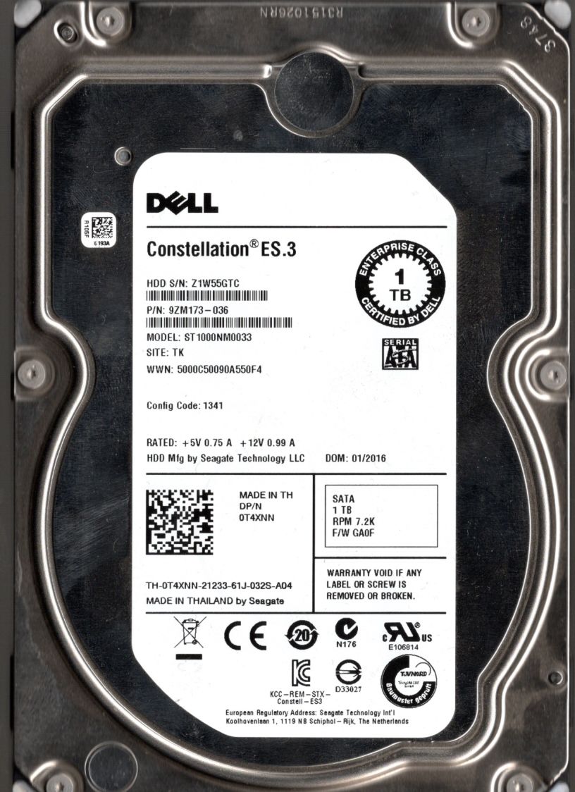 Seagate Constellation 1 TB - ST1000NM0033 ハードディスク interno 3.5、7200