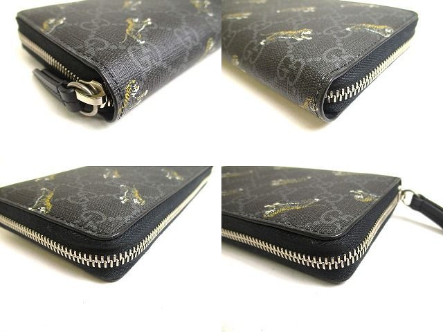 グッチ GUCCI GG スプリーム キャンバス タイガー 虎 モチーフ ジップ