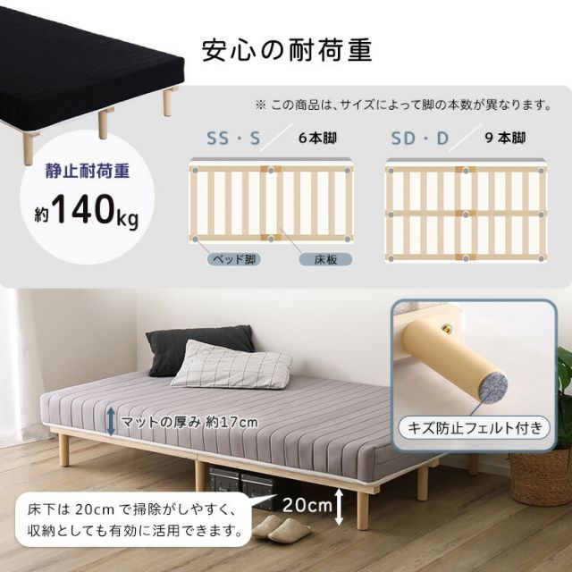 セミダブルベッド マットレス一体型