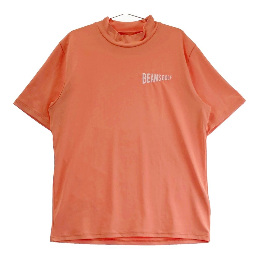 サイズ XL BEAMS GOLF ビームスゴルフ ハイネック 半袖Tシャツ ロゴ刺繍 オレンジ系 240101421108 ゴルフウェア メンズ ストスト