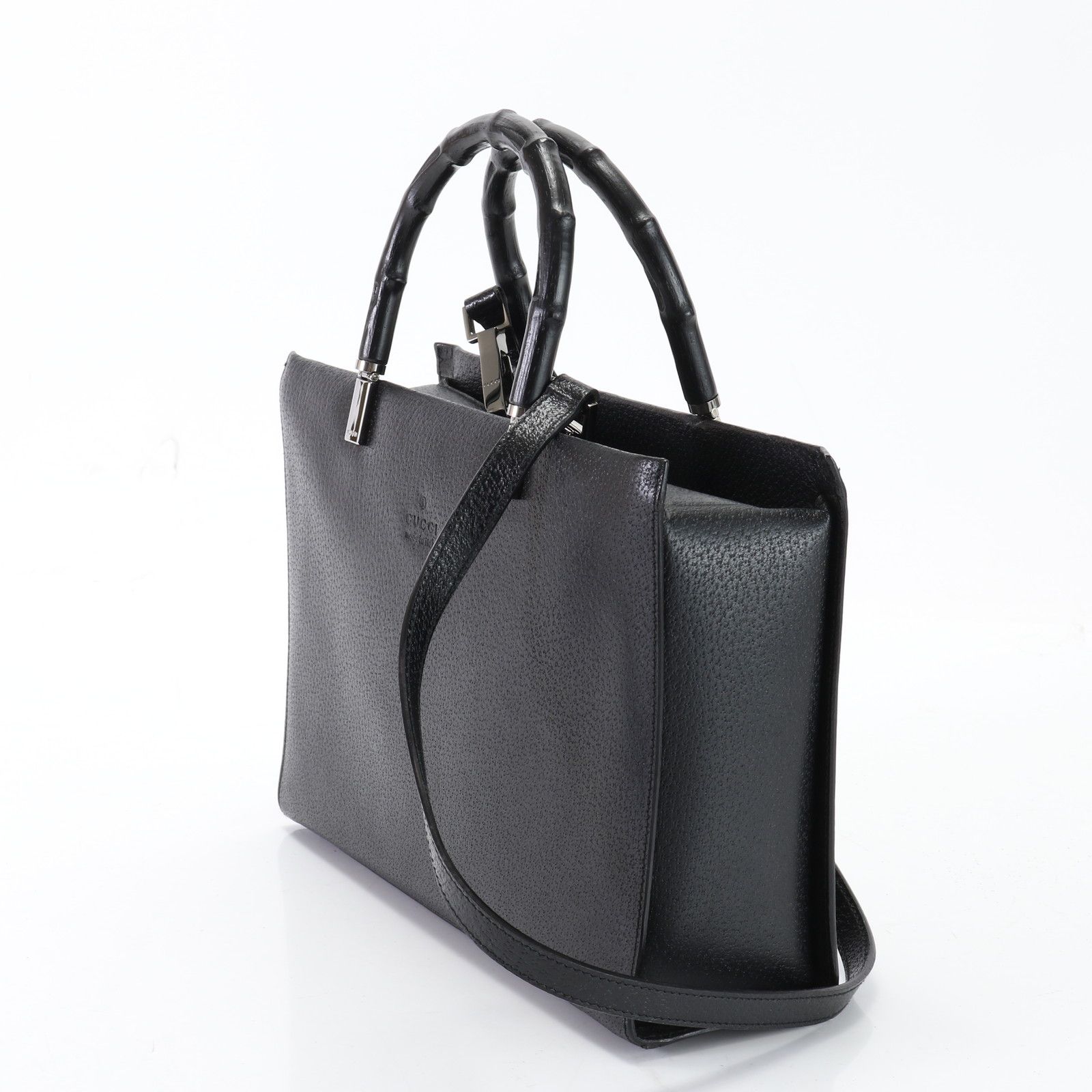 極美品 グッチ バンブー 0021035 レザー 2WAY ショルダーバッグ 斜め 