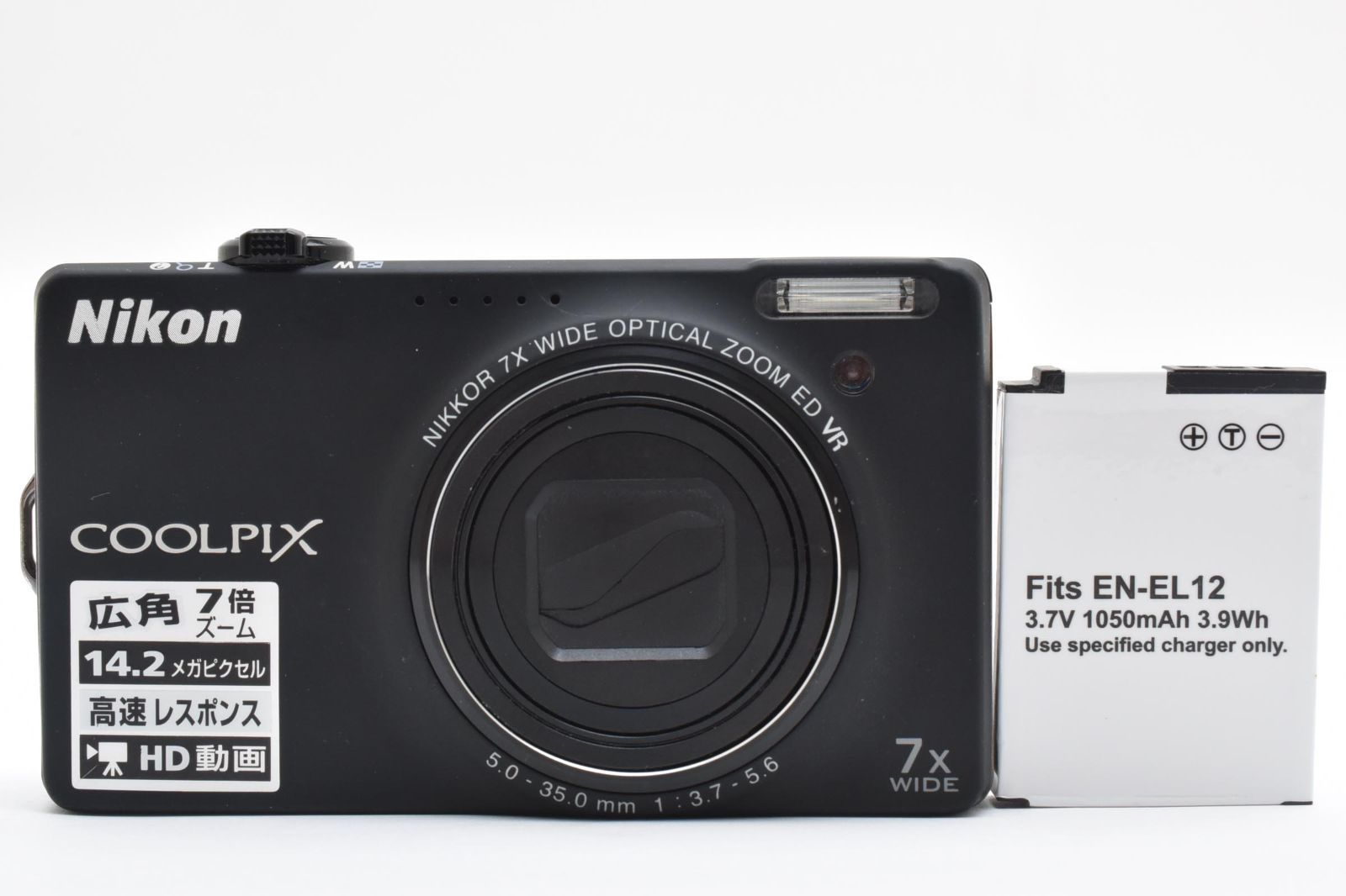 美品】Nikon COOLPIX S6000 ノーブルブラック 14.2MP 光学7倍ズーム 手 