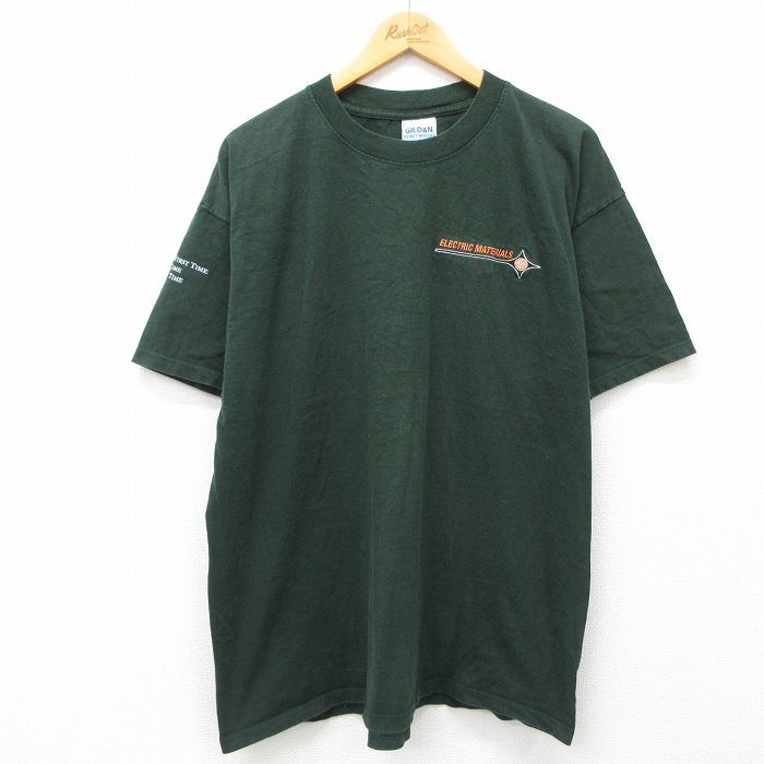 XL/古着 半袖 ビンテージ Tシャツ メンズ 00s ELECTRIC 大きいサイズ コットン クルーネック 緑 グリーン 24aug22 中古