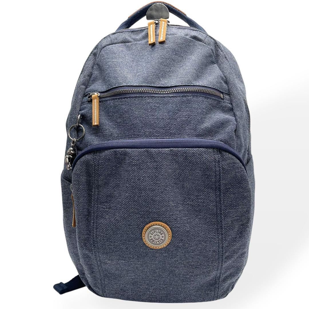 未使用級 Kipling キプリング リュック ナイロン ブルー