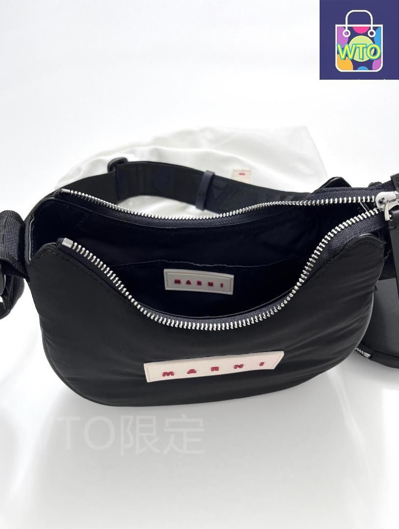 Marniマルニの黒ショルダーバッグ-WTO輸入1 MARNI かごバッグ 黒