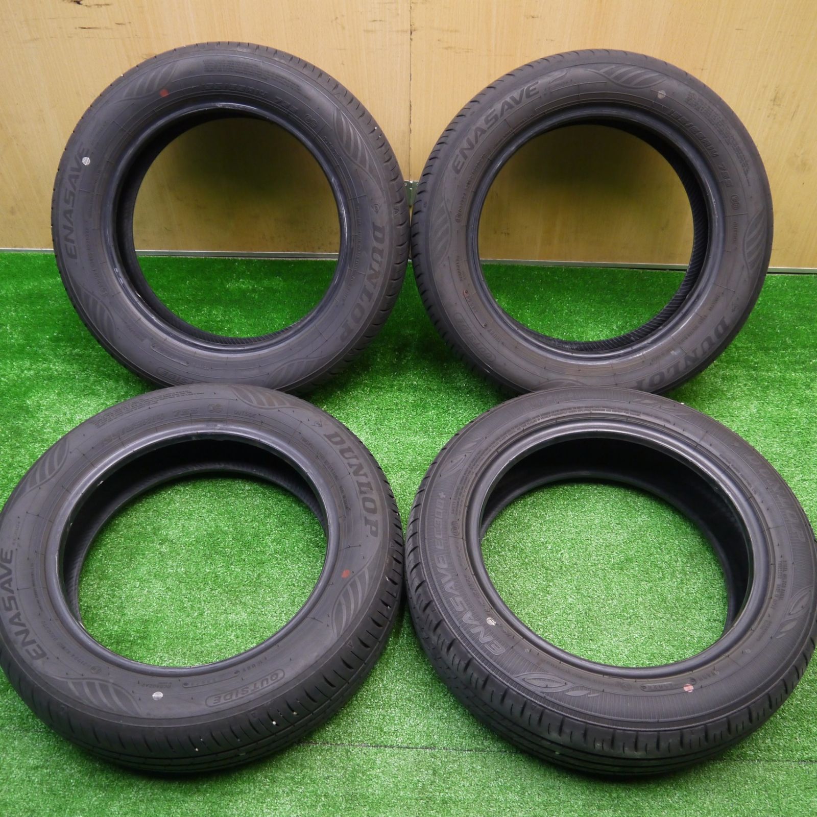 バリ溝 24年 ほぼ10分 155|65R14 ダンロップ エナセーブ EC350 タイヤ 14インチ N-BOX デイズ ワゴンR タント 等 5101405Hノタ