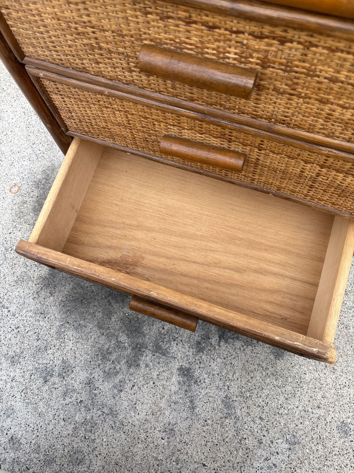 ラタン キャビネット ヴィンテージ ビンテージ 家具 ラタン 昭和レトロ チェスト 藤 ヴィンテージ ビンテージ カウンター 茶色 収納棚 MARWIL-DEMENAGEMENTS_CH