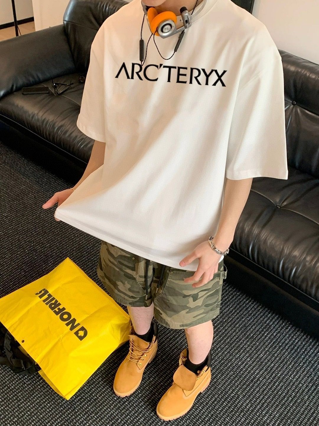 ARC TERYX アークタリクス 最新モデル 胸元大ロゴアルファベット 男女兼用カップル向けショートスリーブ T シャツ