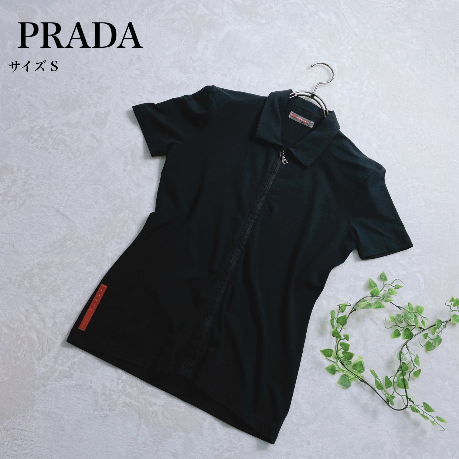 希少】PRADA プラダスポーツ ジップアップ 半袖シャツ カットソー