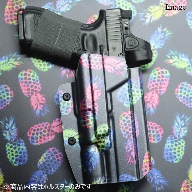 製造品 六七五 Glock 17 19 X300U ライト カイデックス ホルスター 右用 Shimmer Kydex Pineapples
