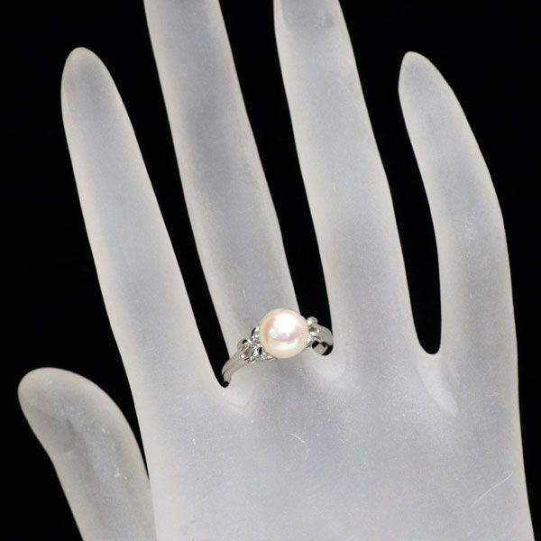 13/美品 ミキモト Pt950 真珠 パール約8.0㎜珠 ダイヤ リング 指輪 超美品】ミキモトパールリング8.9mm pt950 9号 - メルカリ