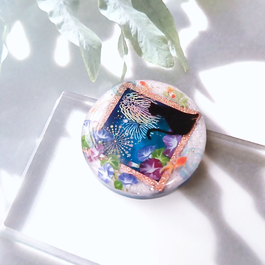 No.103 】手作り花 六角 レジン໒꒱·̩͙ヘアゴム 選べるパーツ つむぐと