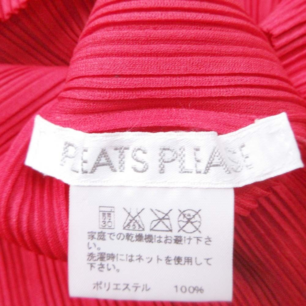 プリーツプリーズ　PLEATS PLEASE　ハイネックトップス　レッド　3 PLEATS PLEASE ISSEY MIYAKE プリーツプリーズイッセイミヤケ