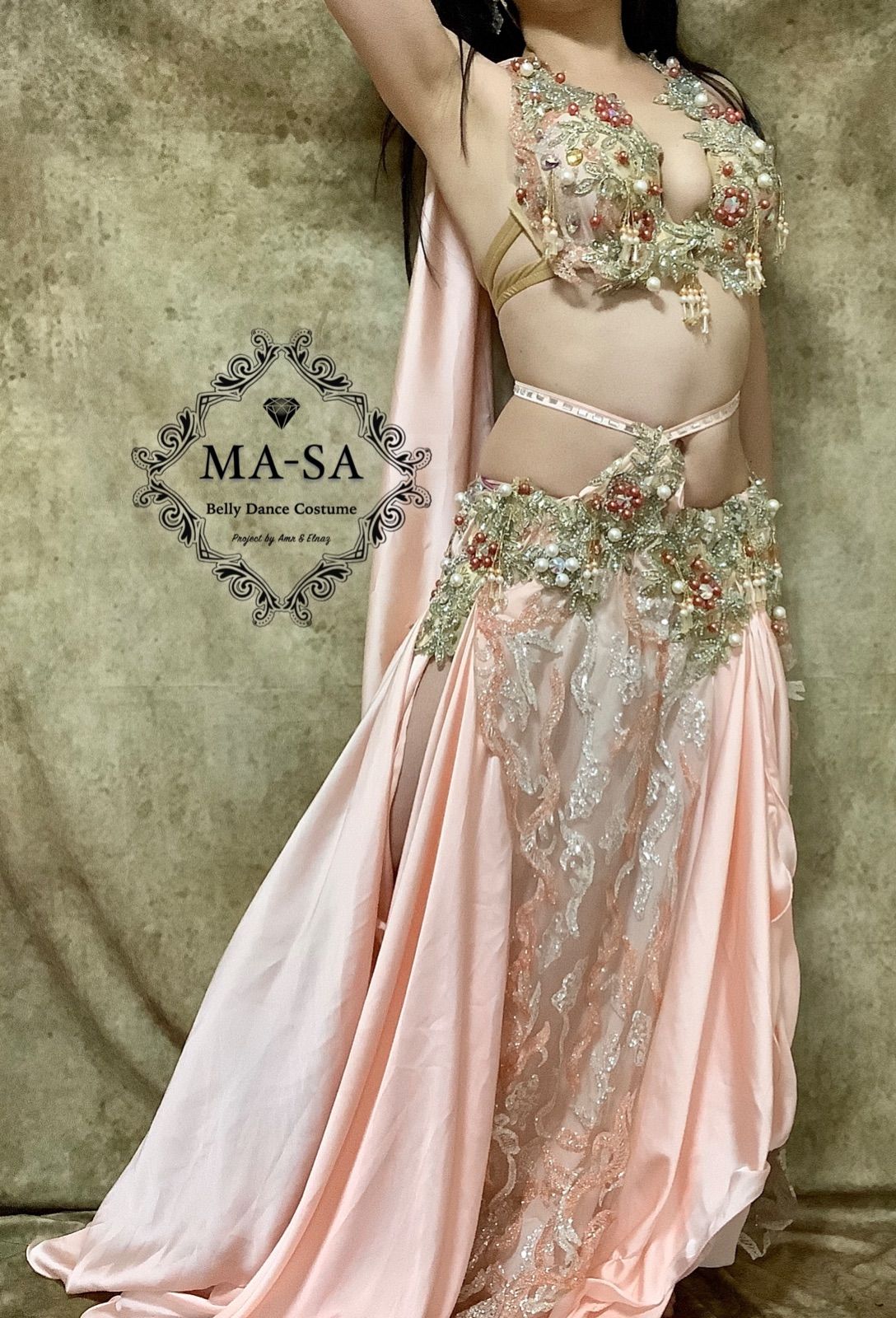 Amr ベリーダンス セットアップ ピンク 最新作，新作 Amr ベリーダンス