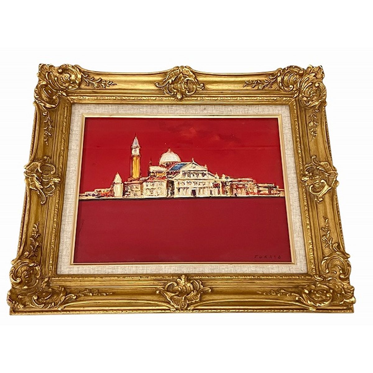 ヴェネツィア　絵　F6 イタリア風景画・志村好子「VENEZIA」油彩・F6・絵画