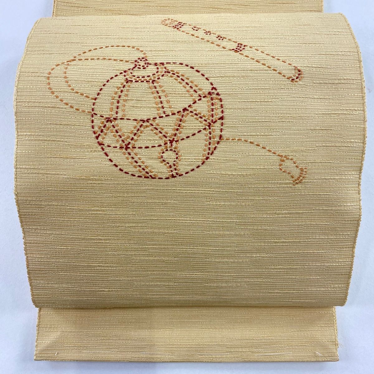 平和屋着物＊夏物 八寸名古屋帯 花唐草文 虹色 DAAX5568cm