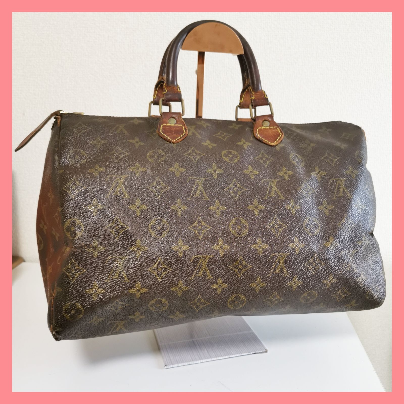 人気品!送無!ルイヴィトンVUITTON モノグラム柄スピーディー35ハンドバッグ鑑定済み