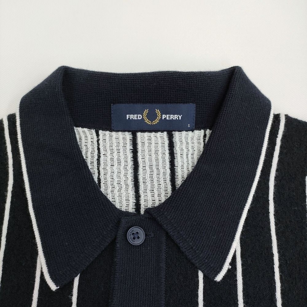 FRED PERRY ニットポロシャツ サイズS ストライプ ポロシャツ