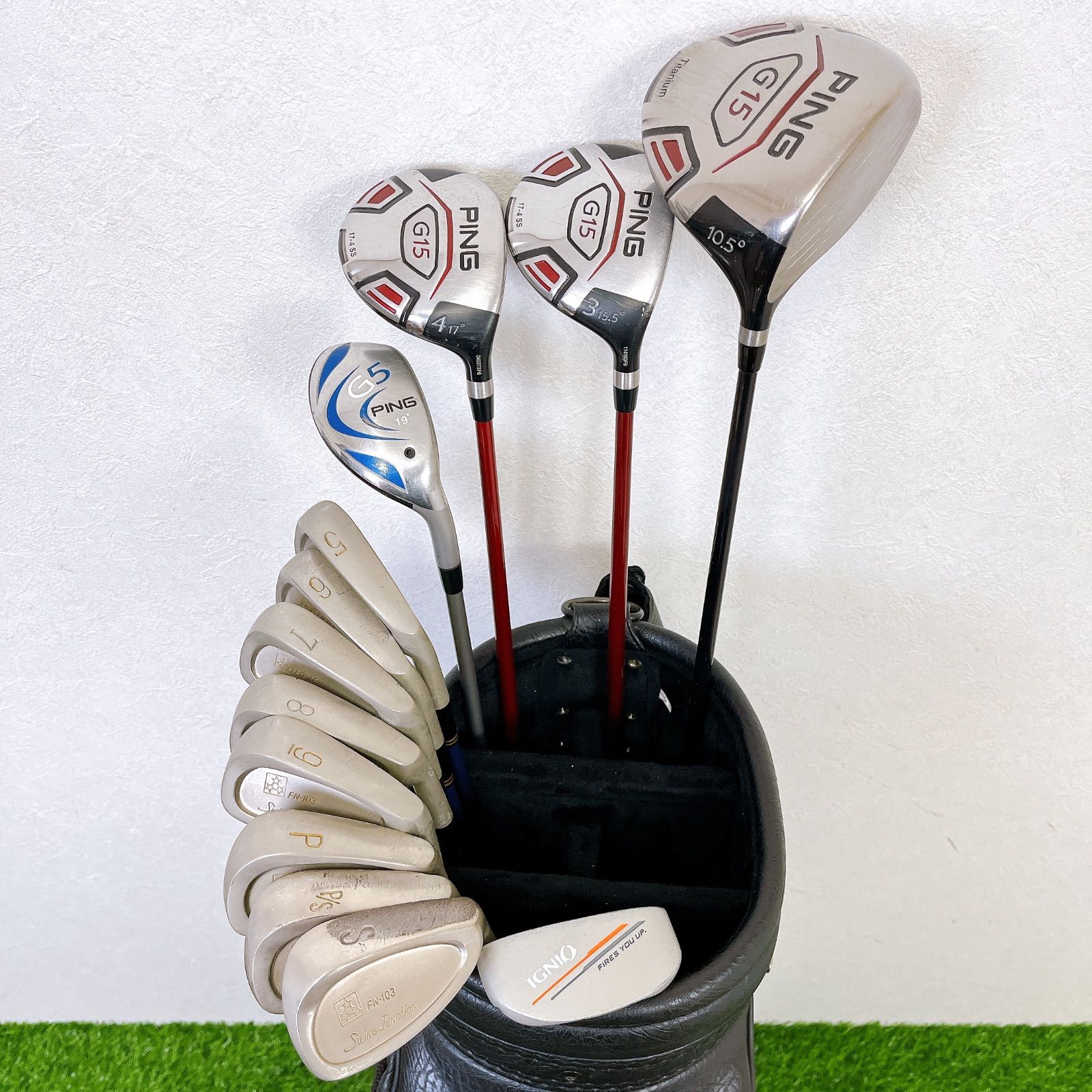 PING G15 G5 / ピン　メンズゴルフクラブ　3点式キャディバッグ付き PING G15 G5 / ピン メンズゴルフクラブ13本セット 3点式